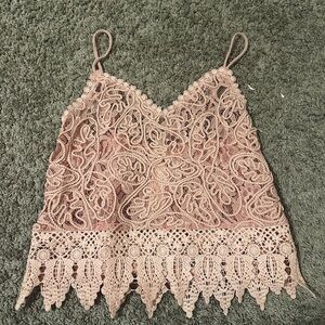 Elegant Lace Women’s Top in Pink